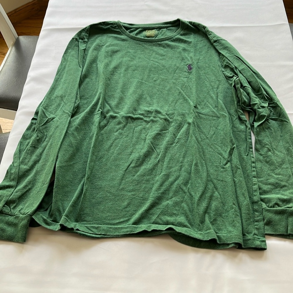 Polo Ralph Lauren custom slim fit long sleeve green tee!